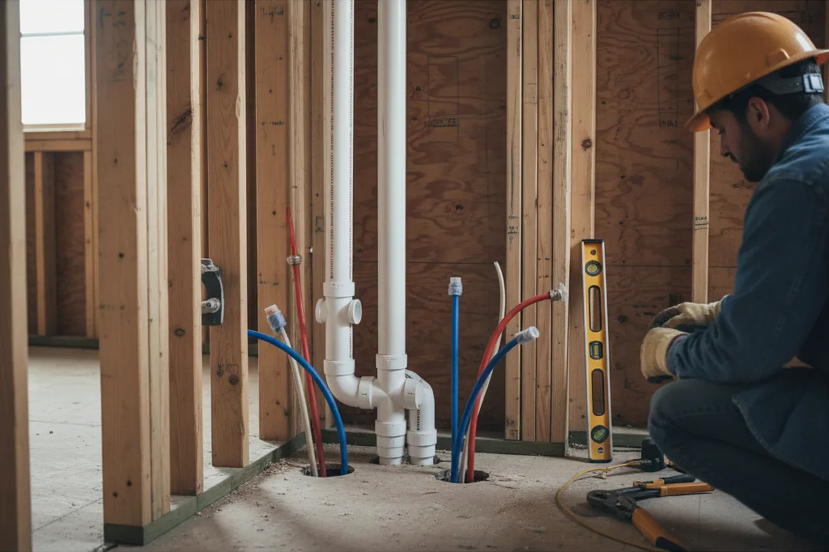 Drain and supply rough-in during Garbage Disposal Repair in Glouster