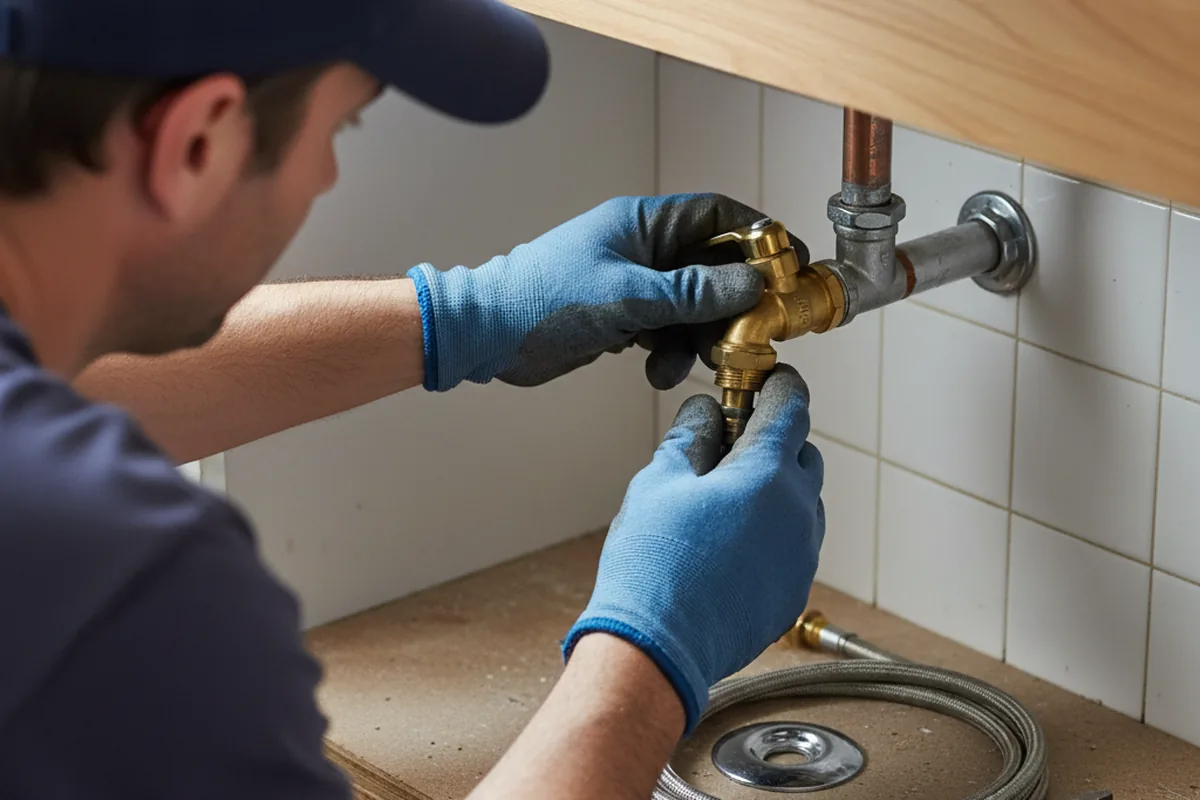Shutoff valve and fitting work during Emergency Plumbing in Glouster